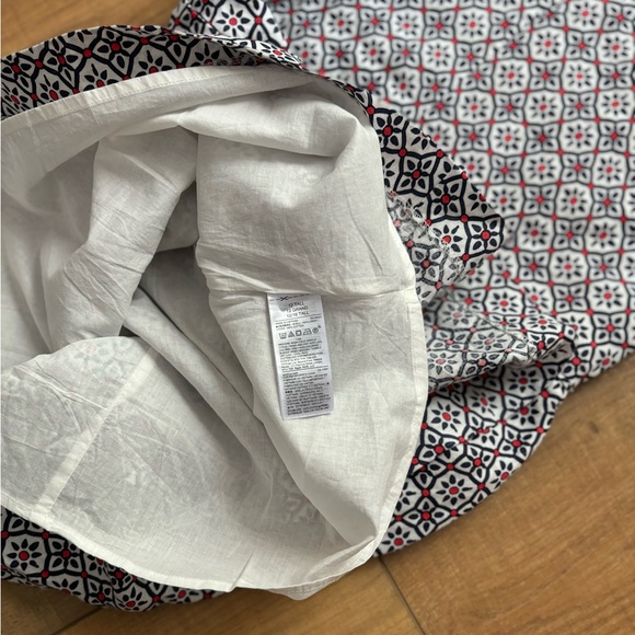 Women’s Gap Dress, Navy, Red & White Geometric Pattern, Lined Linen, Size 12T - Picture 7 of 9